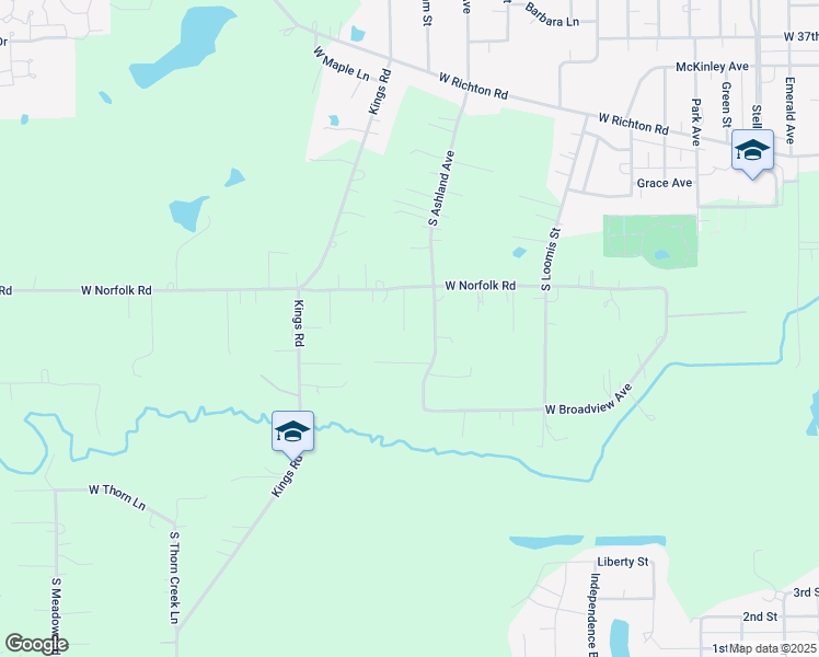 map of restaurants, bars, coffee shops, grocery stores, and more near 23946 South Cretewood Lane in Crete