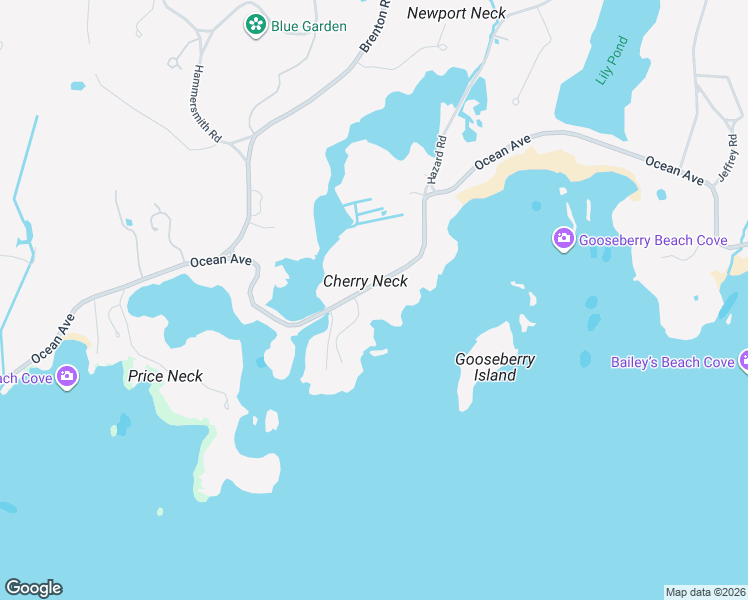 map of restaurants, bars, coffee shops, grocery stores, and more near 244 Ocean Avenue in Newport