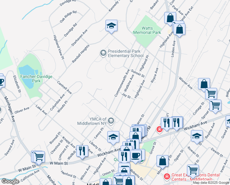 map of restaurants, bars, coffee shops, grocery stores, and more near 26 Commonwealth Avenue in Middletown