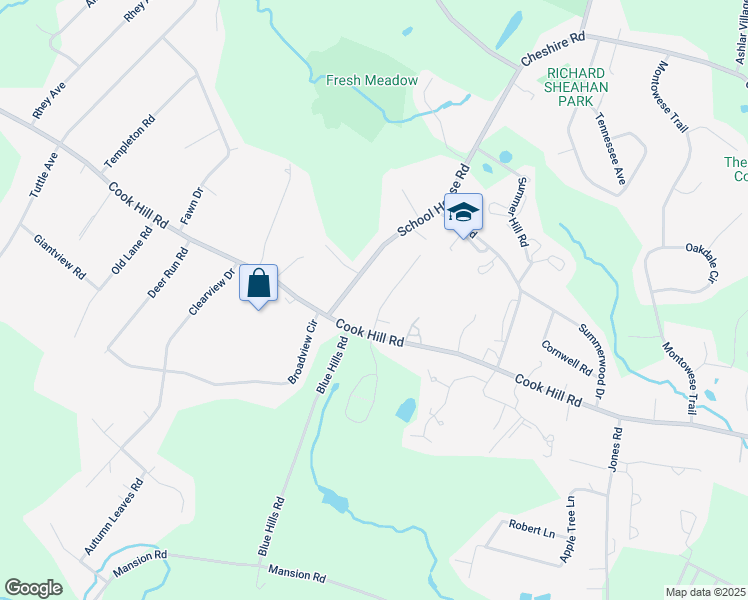 map of restaurants, bars, coffee shops, grocery stores, and more near 8 Mettler Drive in Wallingford