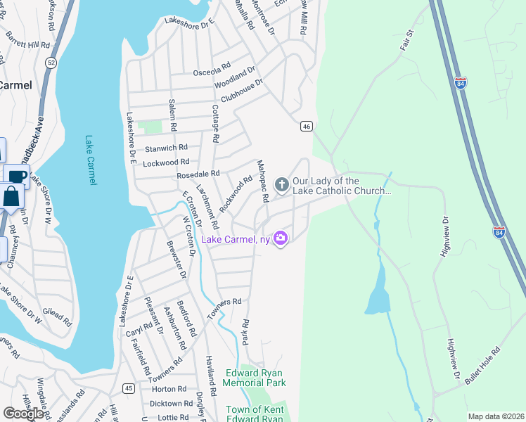 map of restaurants, bars, coffee shops, grocery stores, and more near 282 Towners Road in Carmel Hamlet