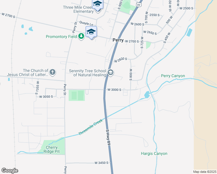 map of restaurants, bars, coffee shops, grocery stores, and more near 2985 South Highway 89 in Perry
