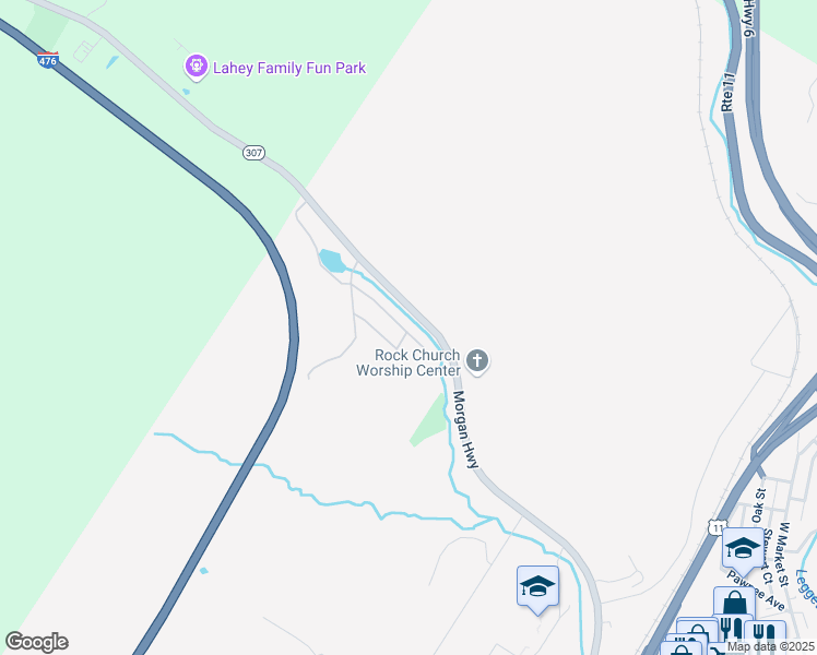 map of restaurants, bars, coffee shops, grocery stores, and more near 117 Mountain View Way in Scranton