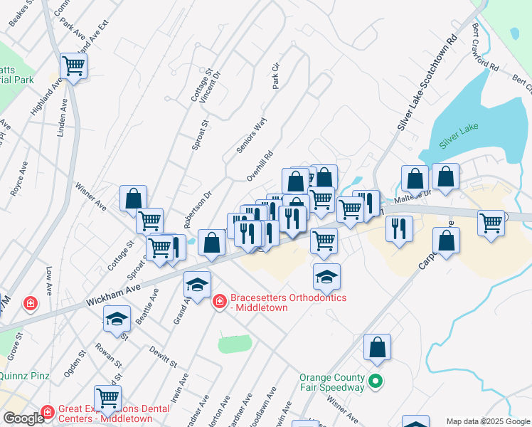 map of restaurants, bars, coffee shops, grocery stores, and more near 98 Dodge Dr in Middletown