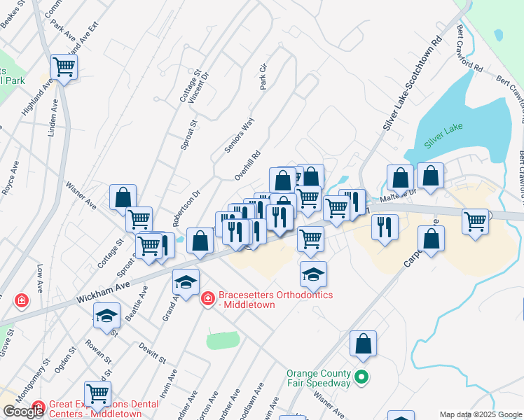 map of restaurants, bars, coffee shops, grocery stores, and more near 98 Dodge Dr in Middletown