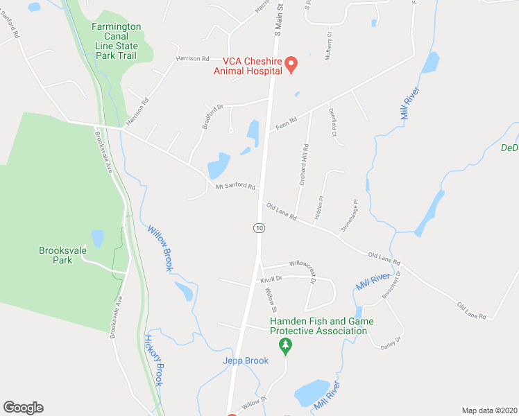 map of restaurants, bars, coffee shops, grocery stores, and more near 6518 Whitney Avenue in Hamden