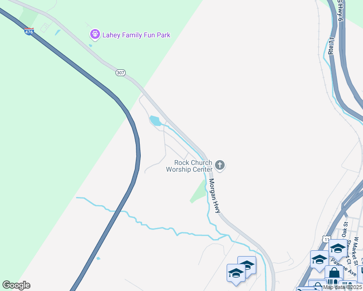 map of restaurants, bars, coffee shops, grocery stores, and more near 117 Mountain View Way in Scranton