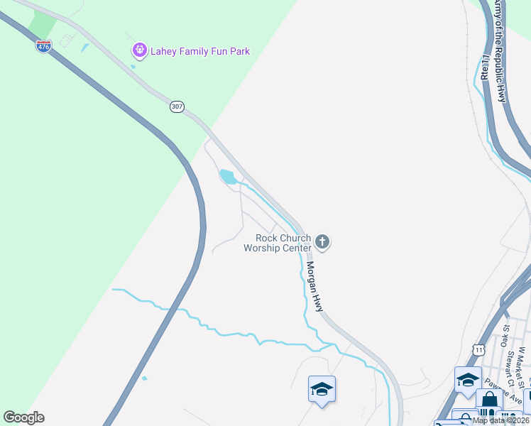 map of restaurants, bars, coffee shops, grocery stores, and more near 117 Mountain View Way in Scranton