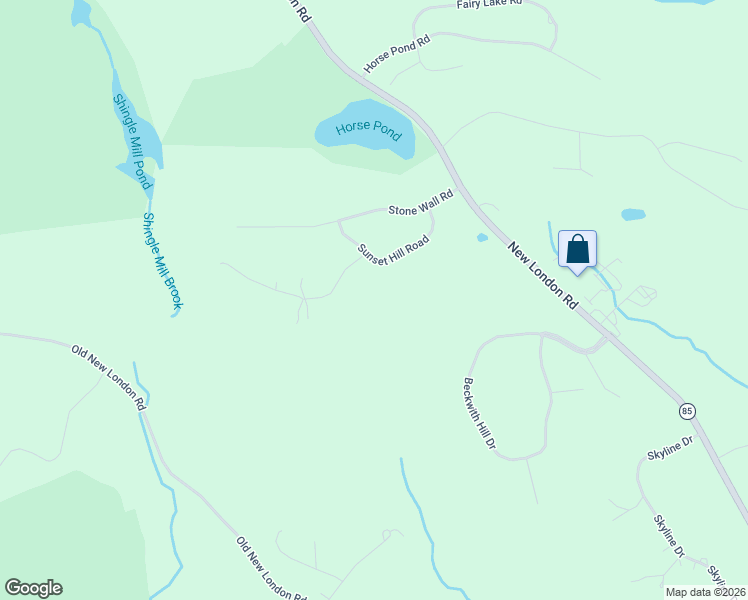 map of restaurants, bars, coffee shops, grocery stores, and more near 6 Oak Ridge Road in Salem