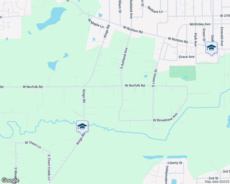 map of restaurants, bars, coffee shops, grocery stores, and more near 23922 South Cretewood Lane in Crete