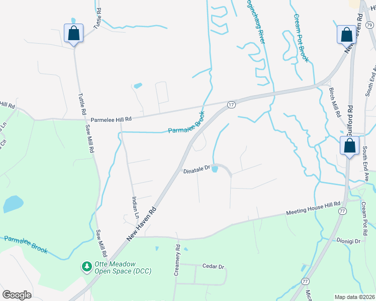 map of restaurants, bars, coffee shops, grocery stores, and more near Connecticut 17 in Durham