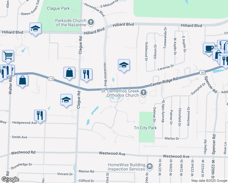 map of restaurants, bars, coffee shops, grocery stores, and more near 2246 Pebblebrook in Westlake