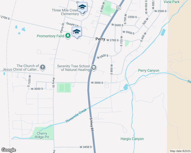 map of restaurants, bars, coffee shops, grocery stores, and more near 2985 South Highway 89 in Perry