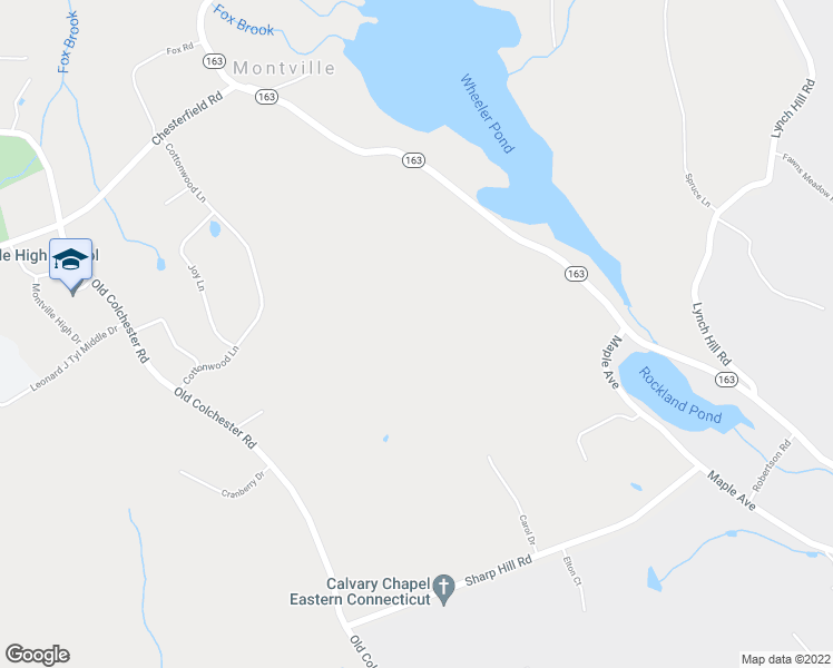 map of restaurants, bars, coffee shops, grocery stores, and more near 550 Route 163 in Montville