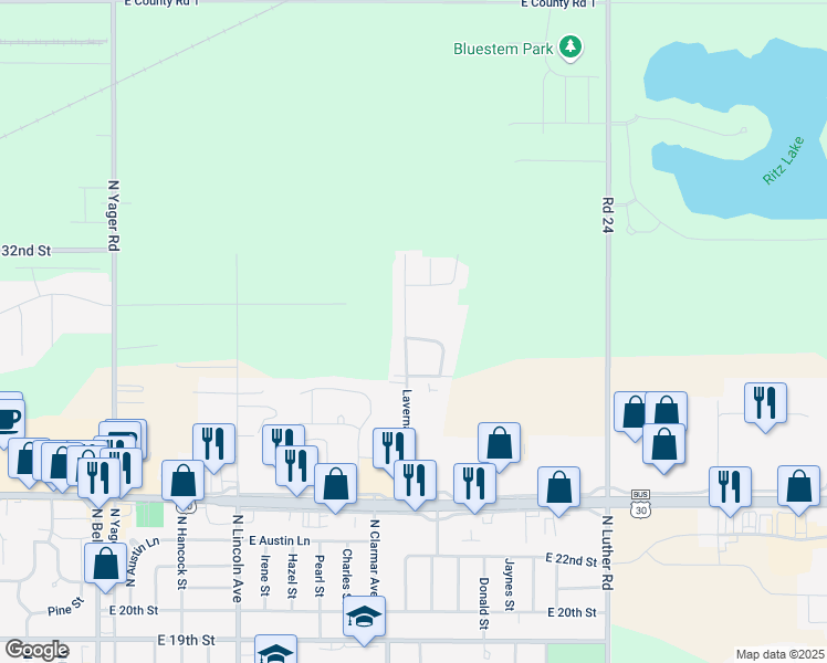 map of restaurants, bars, coffee shops, grocery stores, and more near 2838 Laverna Street in Fremont