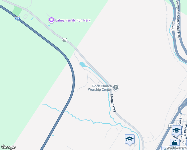 map of restaurants, bars, coffee shops, grocery stores, and more near 530 Morgan Highway in Scranton