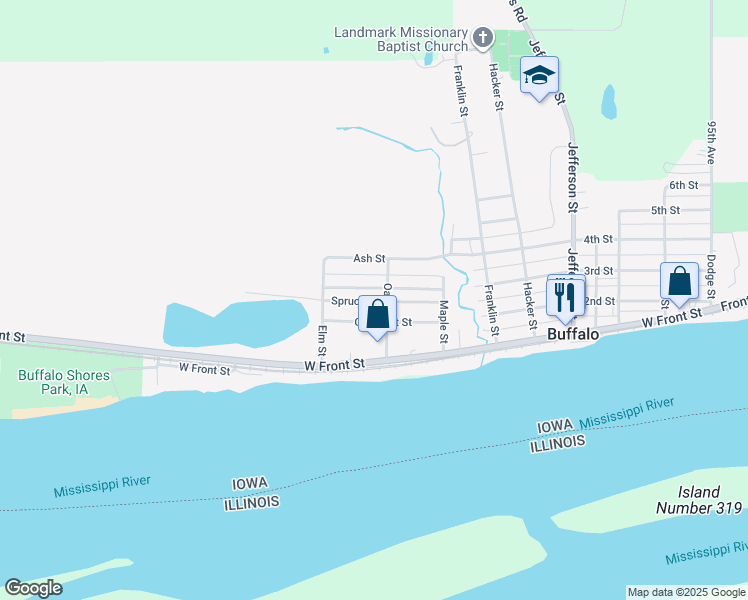 map of restaurants, bars, coffee shops, grocery stores, and more near in Buffalo