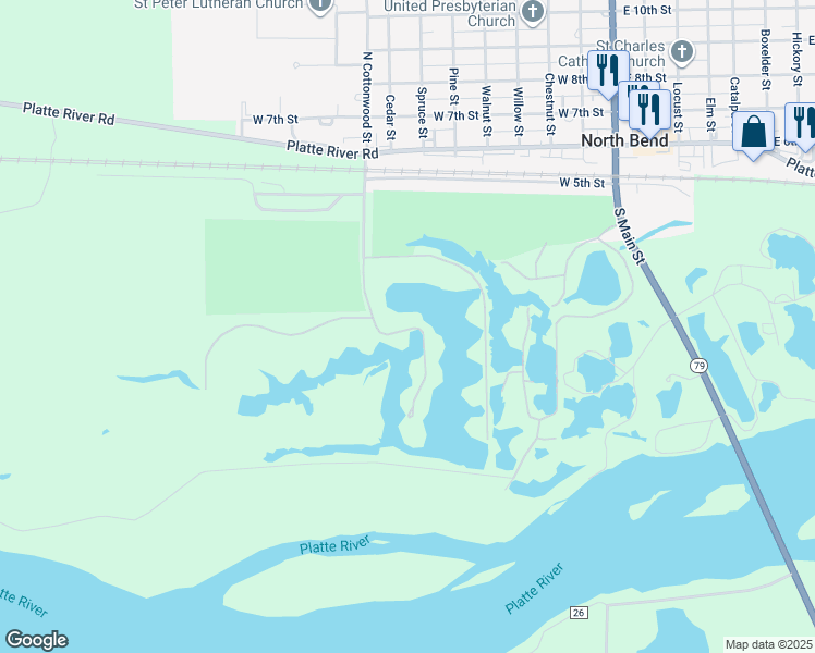 map of restaurants, bars, coffee shops, grocery stores, and more near 15 Pioneer Lake in North Bend