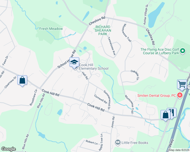 map of restaurants, bars, coffee shops, grocery stores, and more near 21 Summer Hill Road in Wallingford