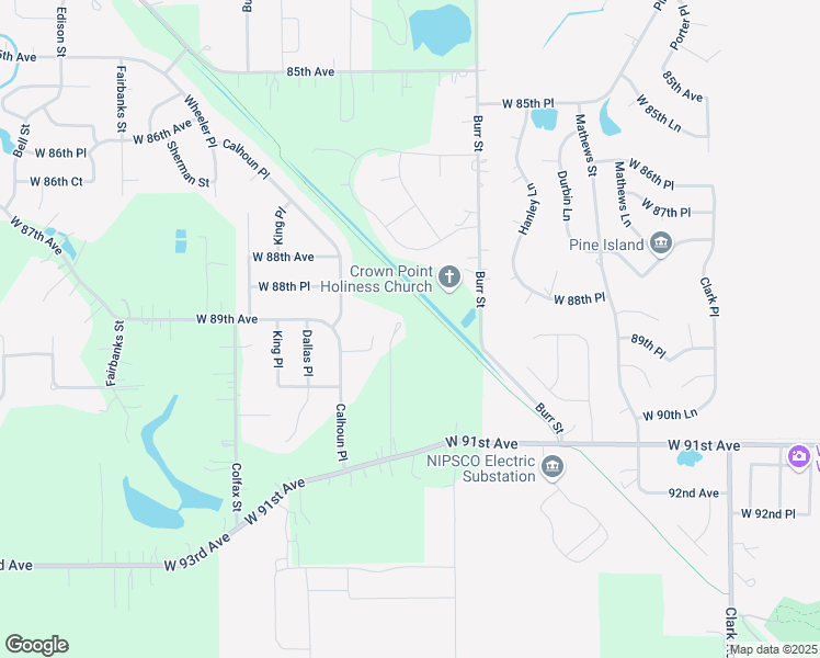 map of restaurants, bars, coffee shops, grocery stores, and more near 6000 W 89th Ln in Crown Point