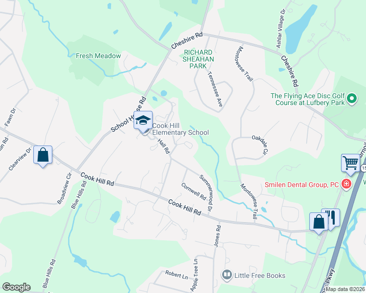 map of restaurants, bars, coffee shops, grocery stores, and more near 21 Summer Hill Road in Wallingford