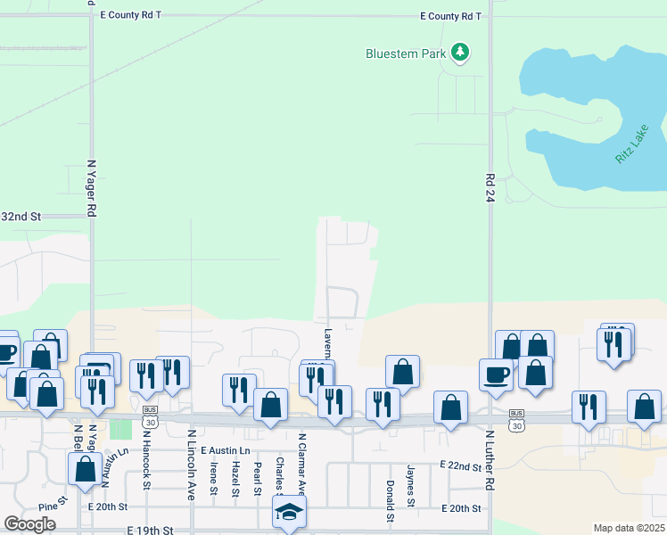 map of restaurants, bars, coffee shops, grocery stores, and more near 2838 Laverna Street in Fremont