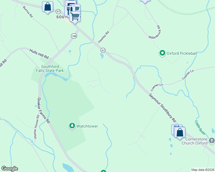 map of restaurants, bars, coffee shops, grocery stores, and more near 41 Oakcrest Road in Oxford