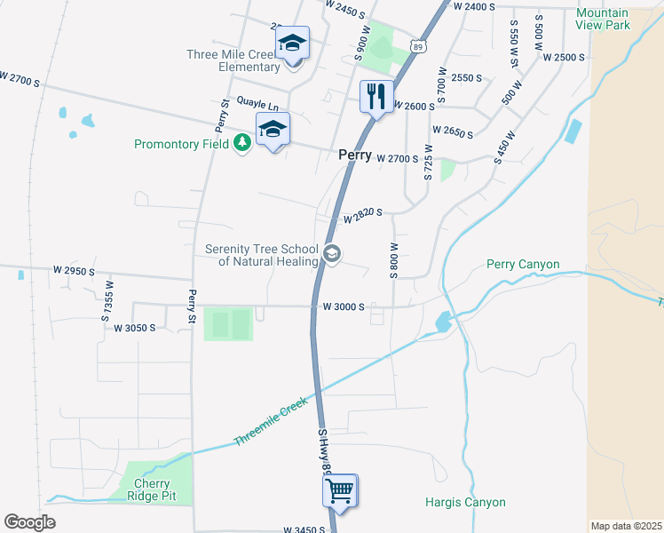 map of restaurants, bars, coffee shops, grocery stores, and more near 2895 South Highway 89 in Perry