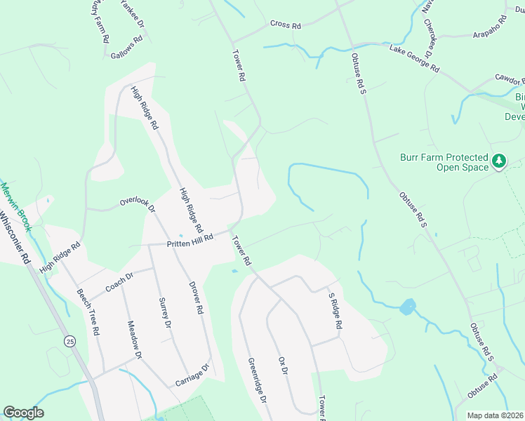 map of restaurants, bars, coffee shops, grocery stores, and more near 67 Tower Road in Brookfield