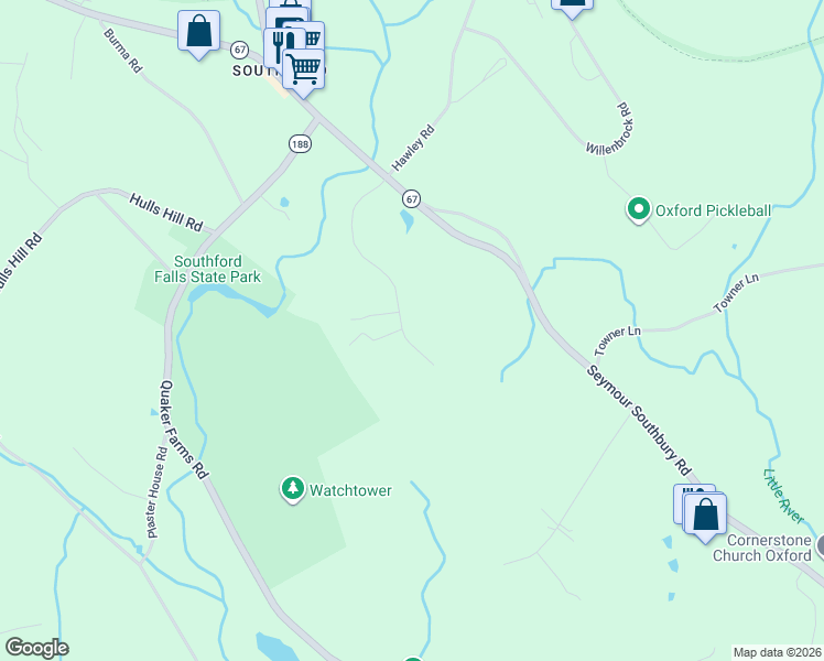 map of restaurants, bars, coffee shops, grocery stores, and more near 41 Oakcrest Road in Oxford