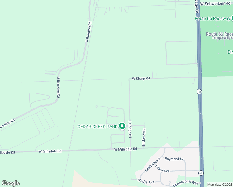 map of restaurants, bars, coffee shops, grocery stores, and more near 19657 West Sharp Road in Elwood