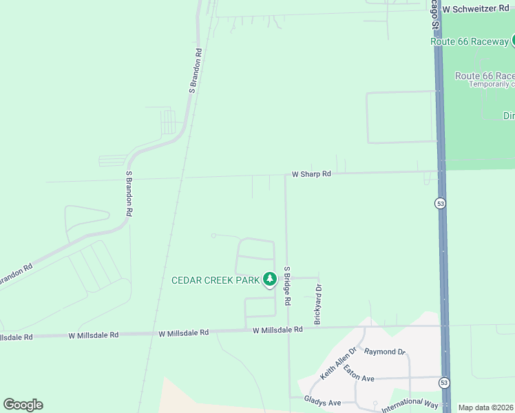 map of restaurants, bars, coffee shops, grocery stores, and more near 19657 West Sharp Road in Elwood