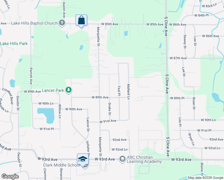 map of restaurants, bars, coffee shops, grocery stores, and more near 8901 Drake Dr in St John
