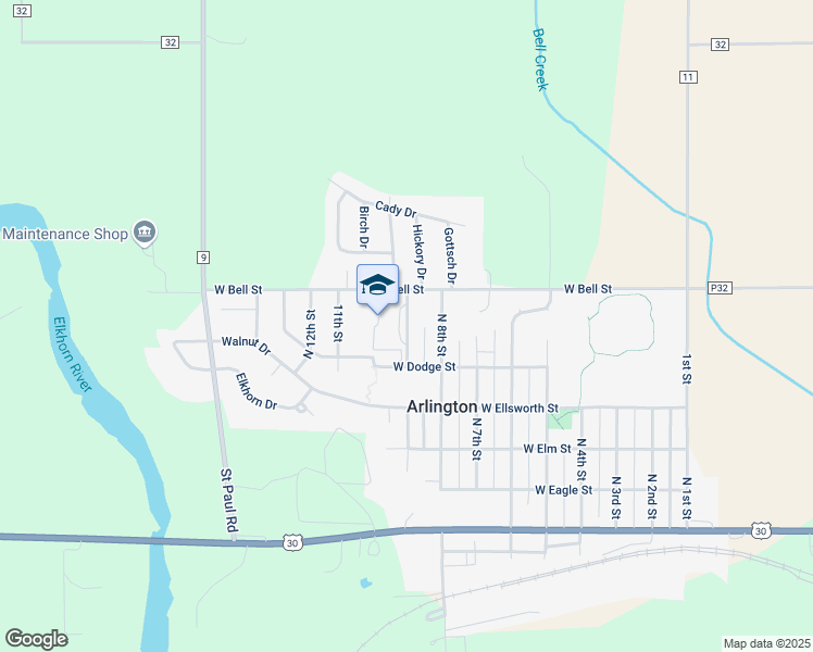 map of restaurants, bars, coffee shops, grocery stores, and more near 705 North 9th Street in Arlington
