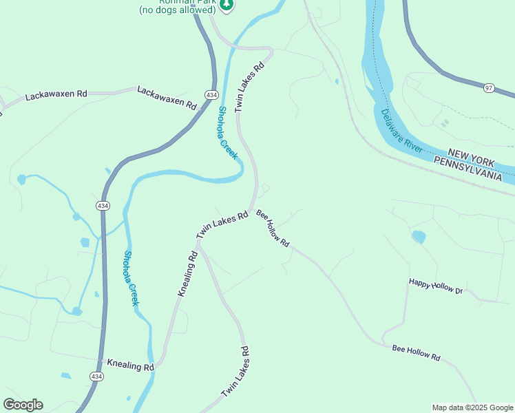 map of restaurants, bars, coffee shops, grocery stores, and more near 100 Bee Hollow Road in Shohola