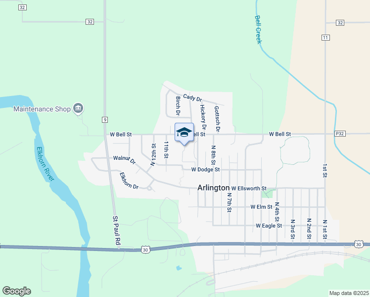 map of restaurants, bars, coffee shops, grocery stores, and more near 705 North 9th Street in Arlington