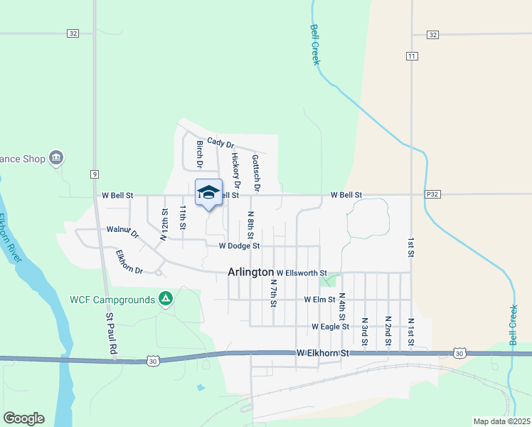 map of restaurants, bars, coffee shops, grocery stores, and more near 635 North 7th Street in Arlington
