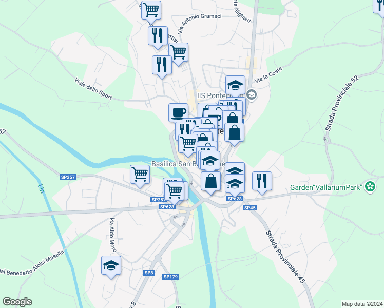 map of restaurants, bars, coffee shops, grocery stores, and more near 1 Vicolo San Paolo in Pontecorvo