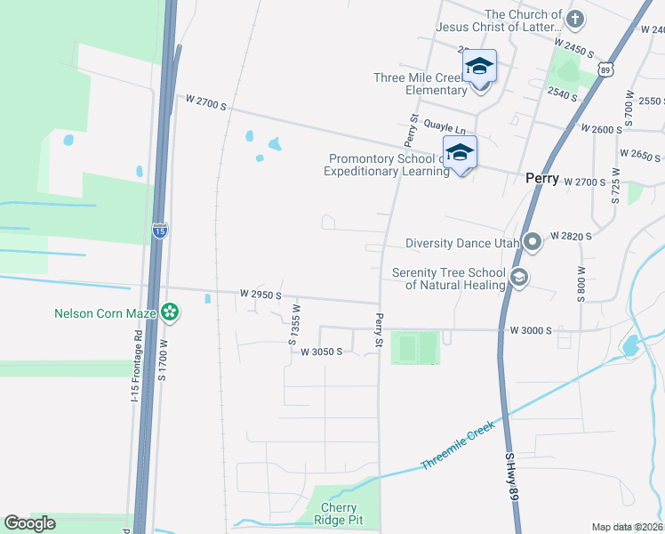 map of restaurants, bars, coffee shops, grocery stores, and more near 1290 West 2950 South in Perry
