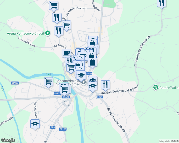 map of restaurants, bars, coffee shops, grocery stores, and more near 9 Piazza San Marco in Pontecorvo