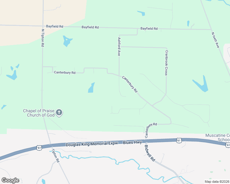 map of restaurants, bars, coffee shops, grocery stores, and more near 2607 Ashford Ave in Muscatine