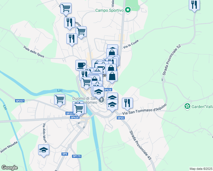 map of restaurants, bars, coffee shops, grocery stores, and more near 9 Piazza San Marco in Pontecorvo