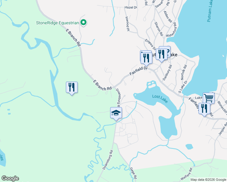 map of restaurants, bars, coffee shops, grocery stores, and more near 473 Doansburg Road in Patterson