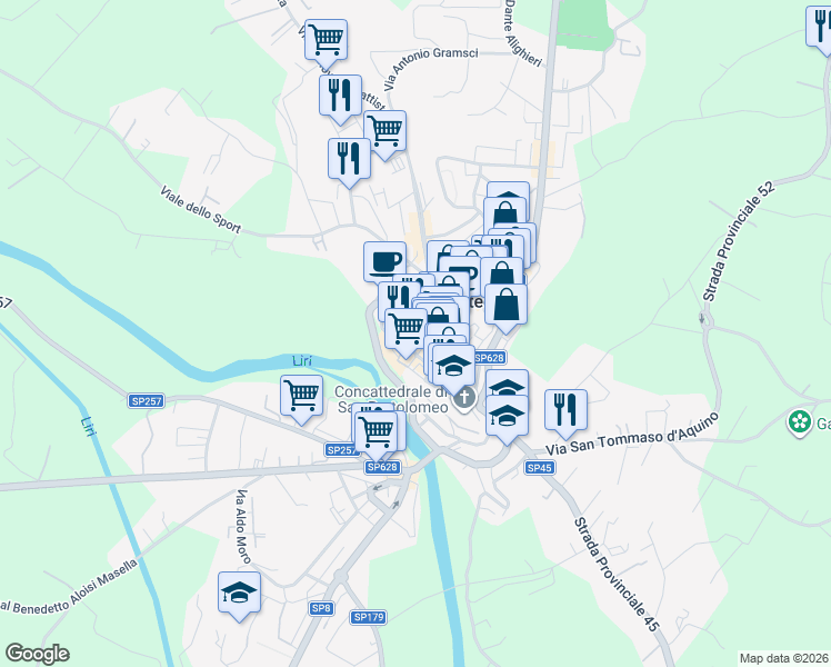 map of restaurants, bars, coffee shops, grocery stores, and more near 31 Vicolo del Gallo in Pontecorvo