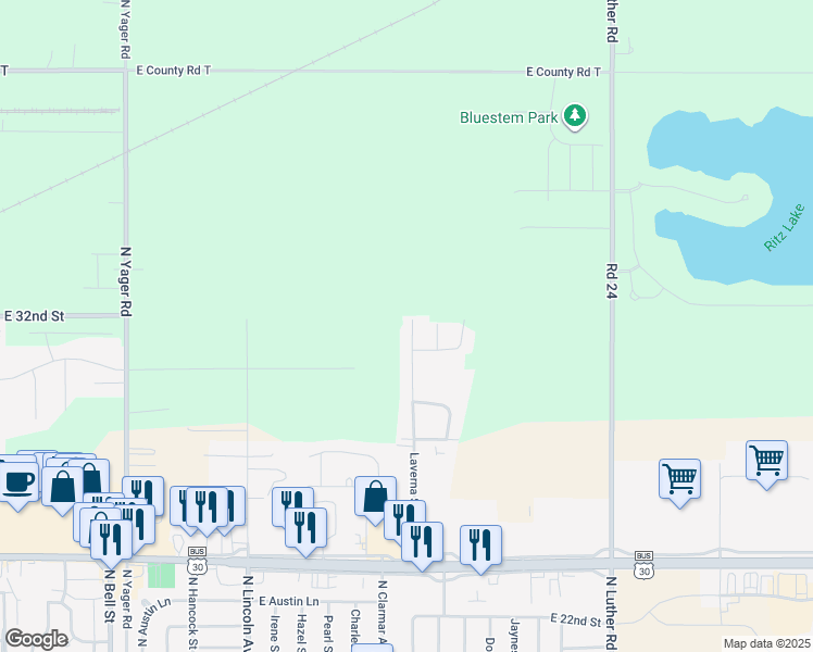 map of restaurants, bars, coffee shops, grocery stores, and more near 3049 Laverna Street in Fremont