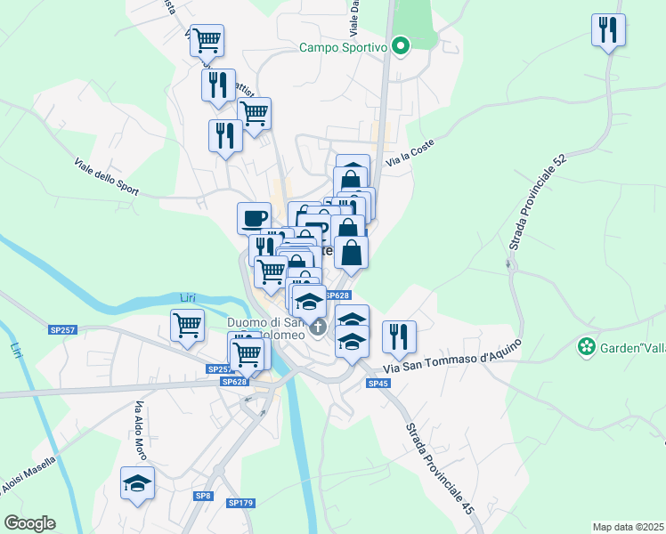 map of restaurants, bars, coffee shops, grocery stores, and more near 9 Piazza San Marco in Pontecorvo