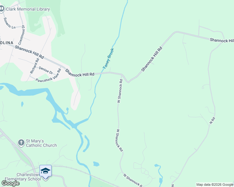 map of restaurants, bars, coffee shops, grocery stores, and more near 80 West Shannock Road in Richmond
