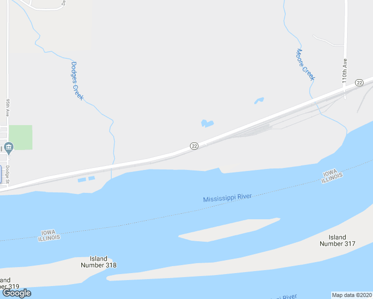 map of restaurants, bars, coffee shops, grocery stores, and more near 402 Iowa 22 in Davenport