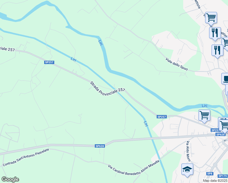 map of restaurants, bars, coffee shops, grocery stores, and more near in Province of Frosinone