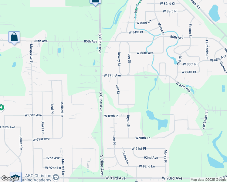 map of restaurants, bars, coffee shops, grocery stores, and more near 8731 Cline Avenue in Crown Point